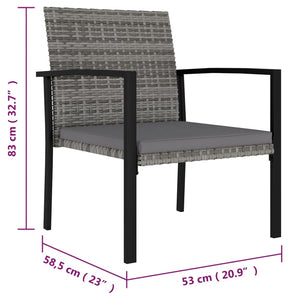 Galleria Design 5 Piece Garden Dining Set Poly Rattan Grey