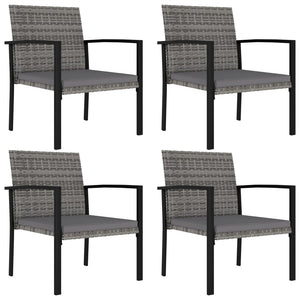 Galleria Design 5 Piece Garden Dining Set Poly Rattan Grey