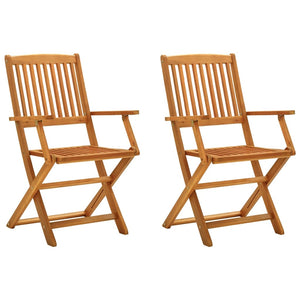 Galleria Design Folding Garden Chairs 2 pcs Solid Eucalyptus Wood