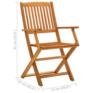 Galleria Design Folding Garden Chairs 2 pcs Solid Eucalyptus Wood