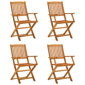 Galleria Design Folding Garden Chairs 4 pcs Solid Eucalyptus Wood