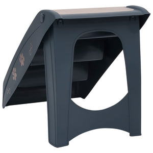 Galleria Design Folding 4-Step Dog Stairs Dark Grey