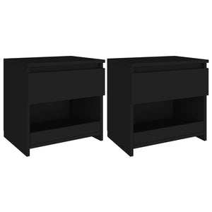 Galleria Design Bedside Cabinets 2 pcs Black 40x30x39 cm Engineered Wood