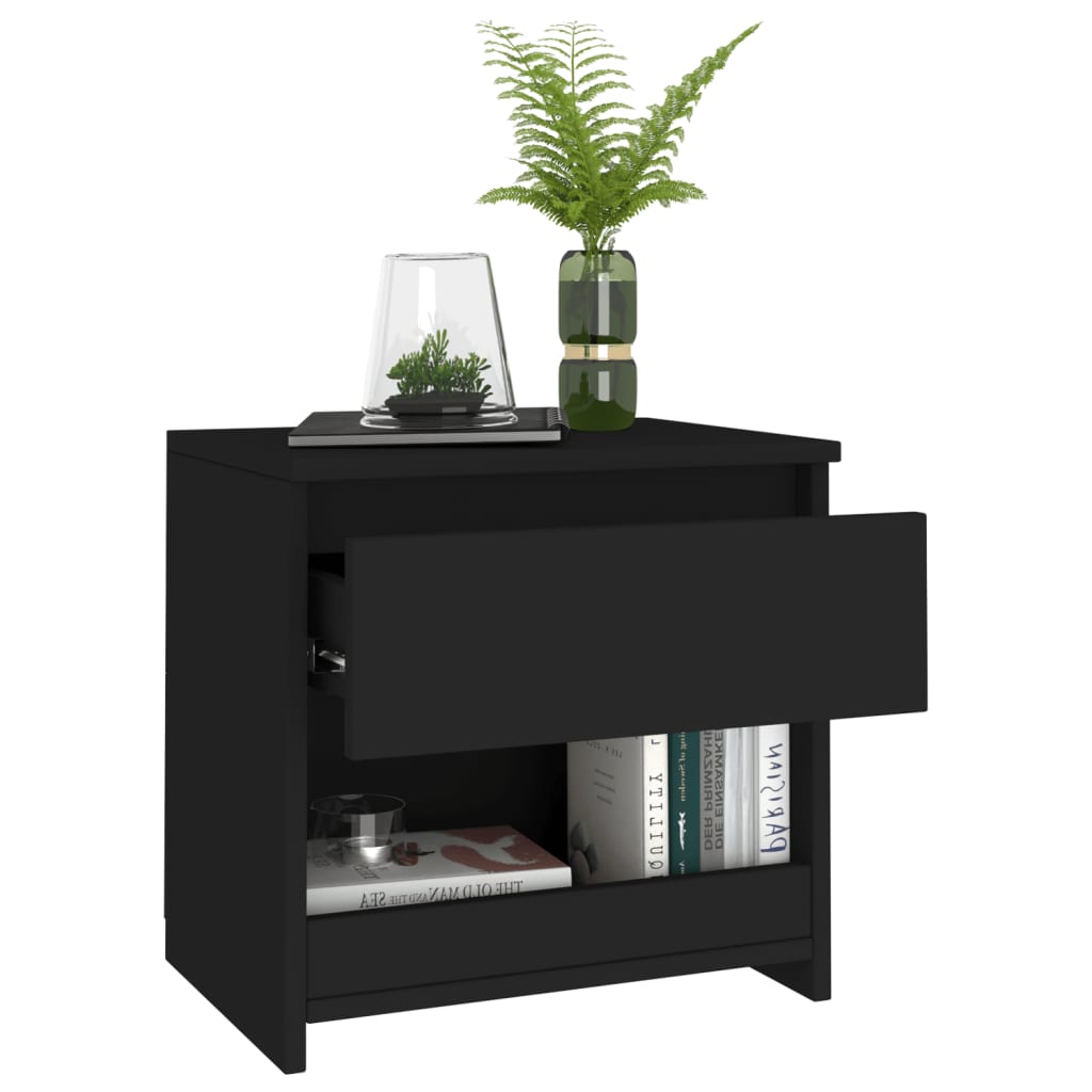 Galleria Design Bedside Cabinets 2 pcs Black 40x30x39 cm Engineered Wood