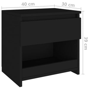 Galleria Design Bedside Cabinets 2 pcs Black 40x30x39 cm Engineered Wood