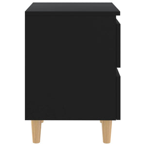 Galleria Design Bed Cabinets with Solid Pinewood Legs 2 pcs Black 40x35x50 cm