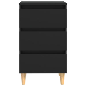 Galleria Design Bed Cabinets with Solid Wood Legs 2 pcs Black 40x35x69 cm