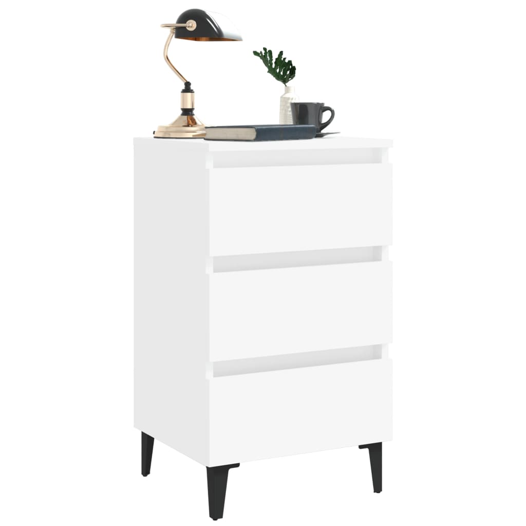 Galleria Design Bed Cabinet with Metal Legs 2 pcs White 40x35x69 cm