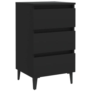 Galleria Design Bed Cabinet with Metal Legs 2 pcs Black 40x35x69 cm