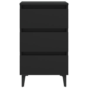 Galleria Design Bed Cabinet with Metal Legs 2 pcs Black 40x35x69 cm