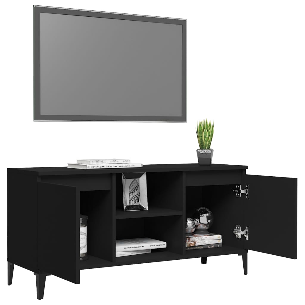 Galleria Design TV Cabinet with Metal Legs Black 103.5x35x50 cm