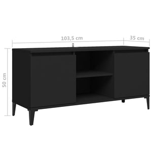 Galleria Design TV Cabinet with Metal Legs Black 103.5x35x50 cm