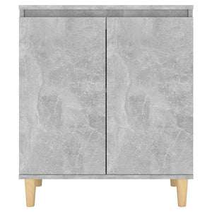 Galleria Design Sideboard&Solid Wood Legs Concrete Grey 60x35x70 cm Engineered Wood