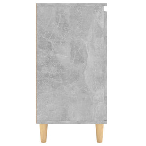 Galleria Design Sideboard&Solid Wood Legs Concrete Grey 60x35x70 cm Engineered Wood