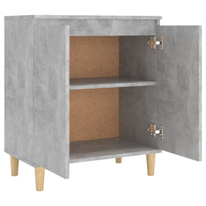 Galleria Design Sideboard&Solid Wood Legs Concrete Grey 60x35x70 cm Engineered Wood