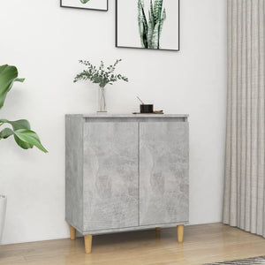 Galleria Design Sideboard&Solid Wood Legs Concrete Grey 60x35x70 cm Engineered Wood