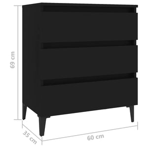 Galleria Design Sideboard Black 60x35x69 cm Engineered Wood