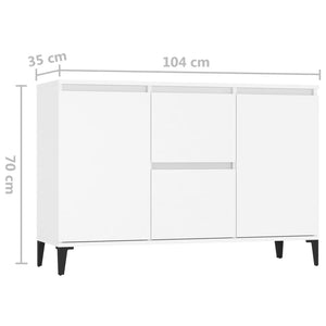 Galleria Design Sideboard White 104x35x70 cm Engineered Wood