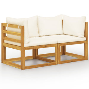 Galleria Design 2-seater Garden Bench with Cream White Cushions