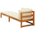 Galleria Design Sun Lounger with 1 Armrest Cream White Solid Acacia Wood