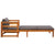 Galleria Design Sun Lounger with Dark Grey Cushions Solid Acacia Wood