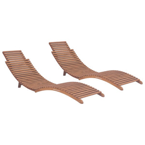 Galleria Design Folding Sun Loungers 2 pcs Solid Teak Wood