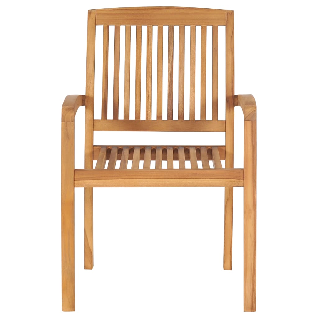 Galleria Design Stacking Garden Chairs 4 pcs Solid Teak Wood