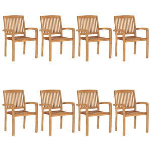 Galleria Design Stacking Garden Chairs 8 pcs Solid Teak Wood