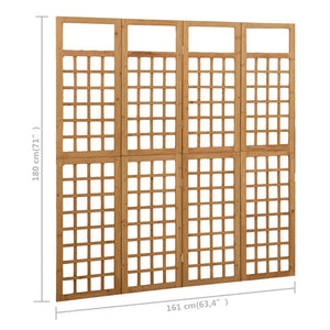 Galleria Design 4-Panel Room Divider/Trellis Solid Fir Wood 161x180 cm