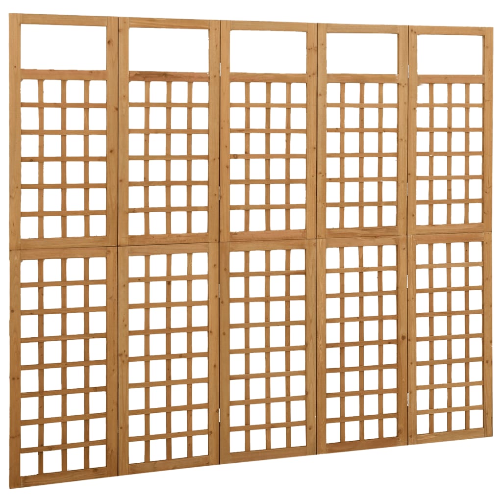 Galleria Design 5-Panel Room Divider/Trellis Solid Fir Wood 201.5x180 cm