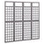 Galleria Design 4-Panel Room Divider/Trellis Solid Fir Wood Grey 161x180 cm