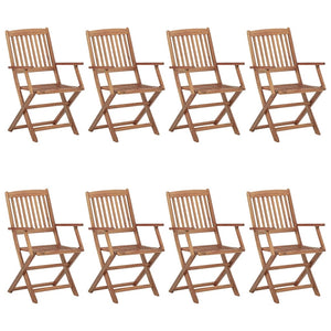 Galleria Design Folding Outdoor Chairs 8 pcs Solid Acacia Wood