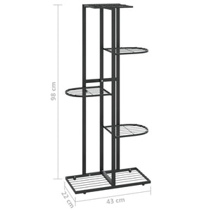 Galleria Design 5-Floor Flower Stand 43x22x98 cm Black Metal