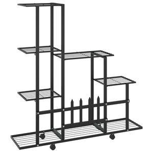 Galleria Design Flower Stand with Wheel 94.5x25x92.5 cm Black Metal