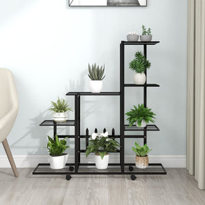 Galleria Design Flower Stand with Wheel 94.5x25x92.5 cm Black Metal