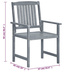 Galleria Design Garden Chairs 8 pcs Solid Acacia Wood Grey