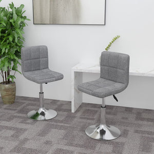 Galleria Design Swivel Dining Chairs 2 pcs Light Grey Fabric