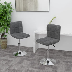 Galleria Design Swivel Dining Chairs 2 pcs Dark Grey Fabric