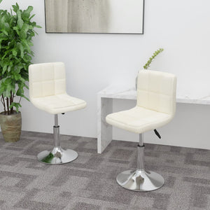 Galleria Design Swivel Dining Chairs 2 pcs Cream Fabric