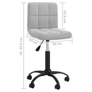 Galleria Design Swivel Office Chair Light Grey Velvet