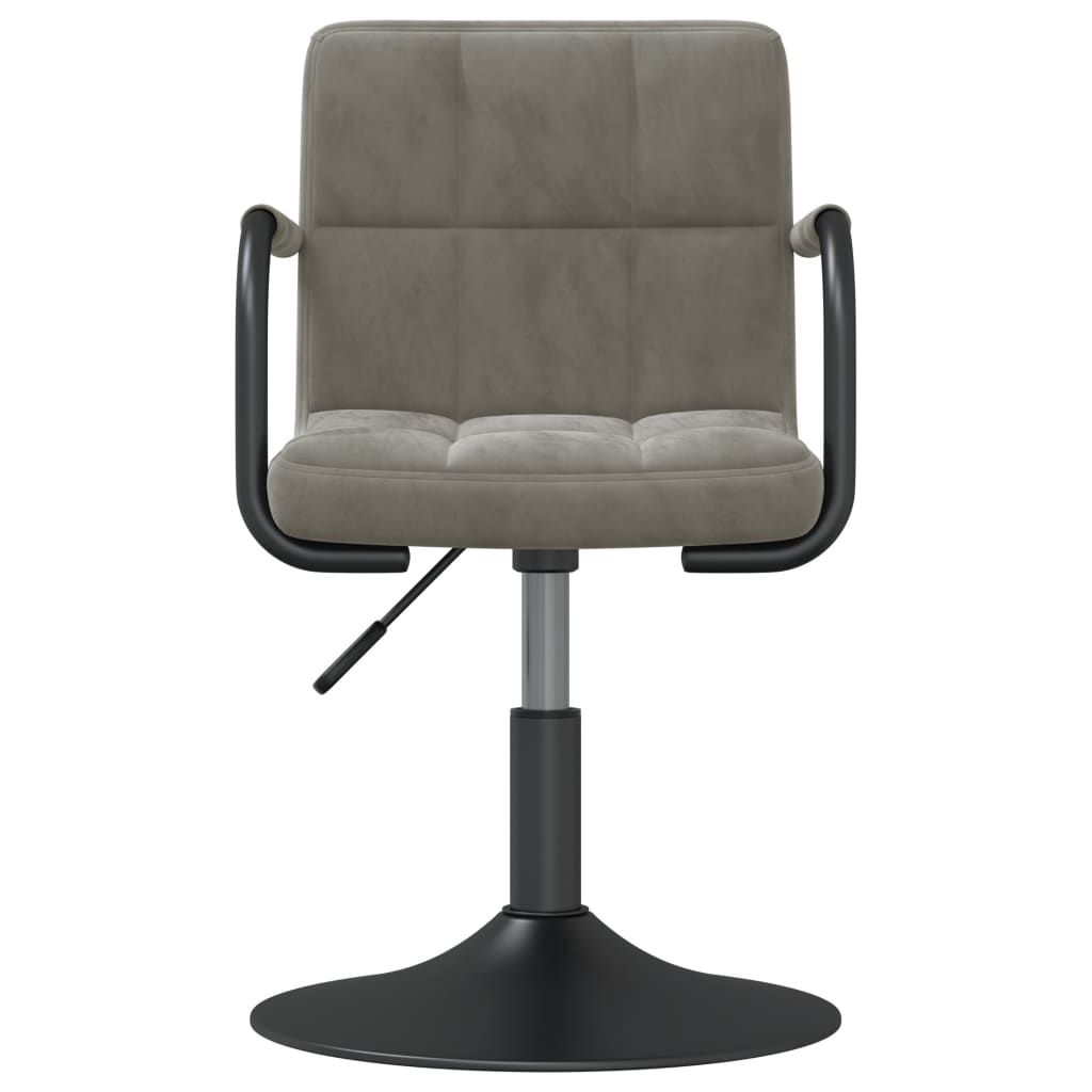 Galleria Design Swivel Dining Chairs 2 pcs Light Grey Velvet