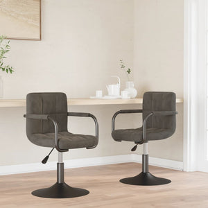 Galleria Design Swivel Dining Chairs 2 pcs Dark Grey Velvet