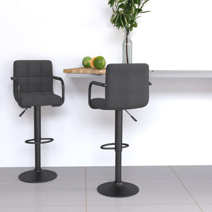 Galleria Design Bar Stools 2 pcs Dark Grey Fabric