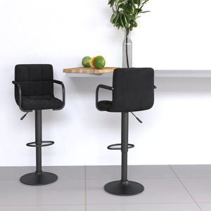 Galleria Design Bar Stools 2 pcs Black Velvet