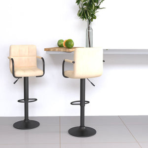 Galleria Design Bar Stools 2 pcs Cream Velvet