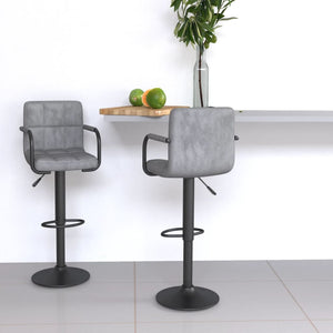 Galleria Design Bar Stools 2 pcs Light Grey Velvet