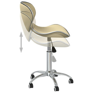 Galleria Design Swivel Dining Chairs 2 pcs Cream Faux Leather