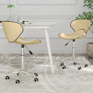 Galleria Design Swivel Dining Chairs 2 pcs Cream Faux Leather