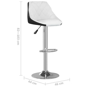 Galleria Design Bar Stools 2 pcs White and Black Faux Leather