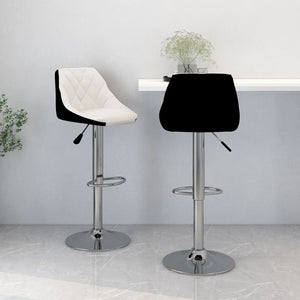 Galleria Design Bar Stools 2 pcs White and Black Faux Leather